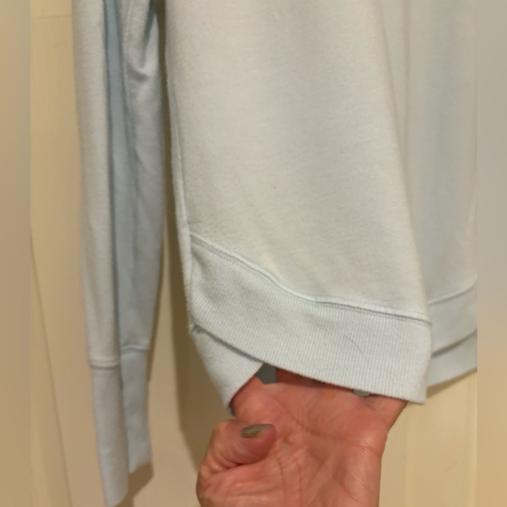 Athleta Mindset Long Sleeve Modal Cotton Light Blue Sweatshirt size Small - Picture 2 of 5